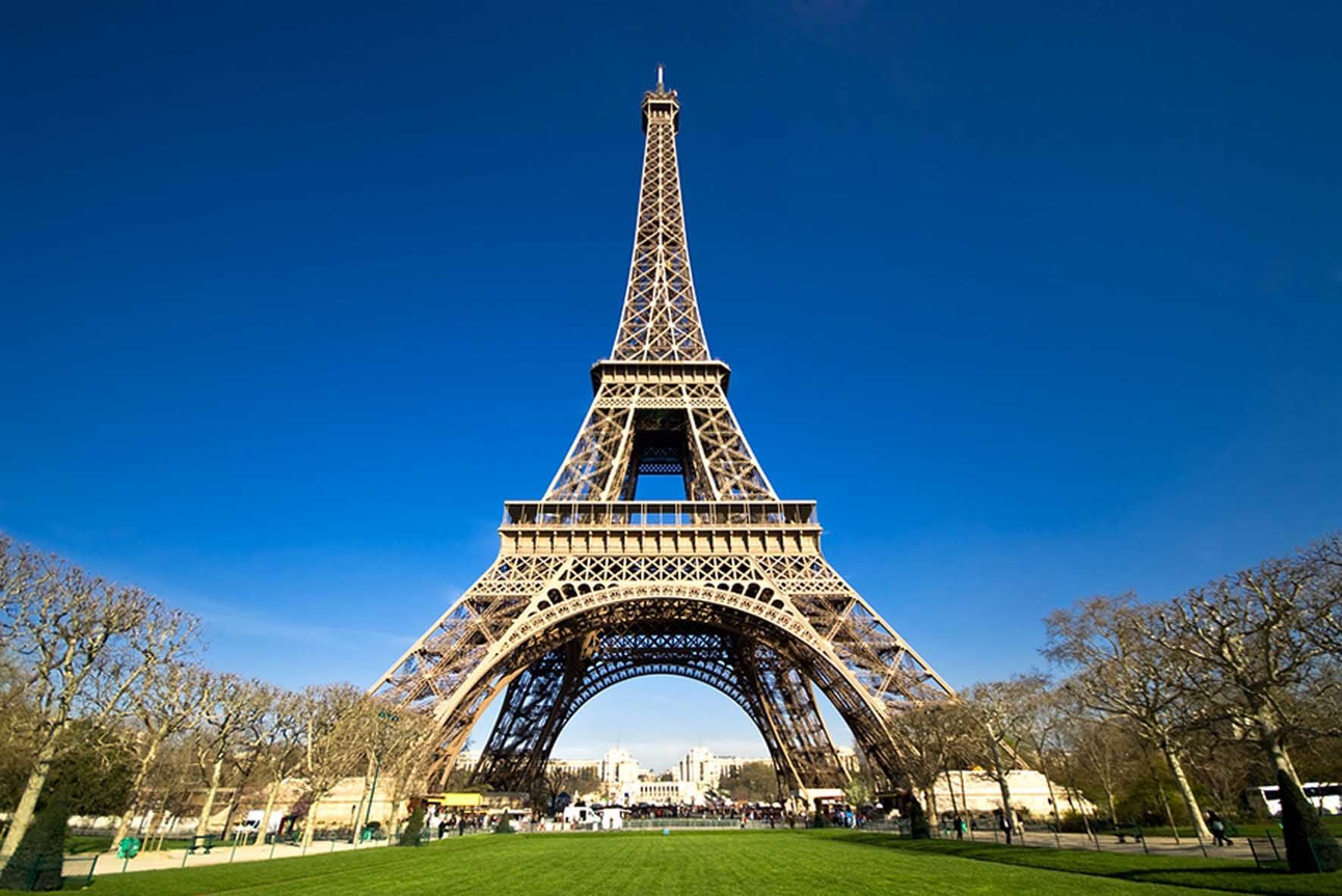 Eiffel Tower blue skies
