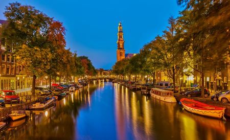 Amsterdam Jordan Canal at Night